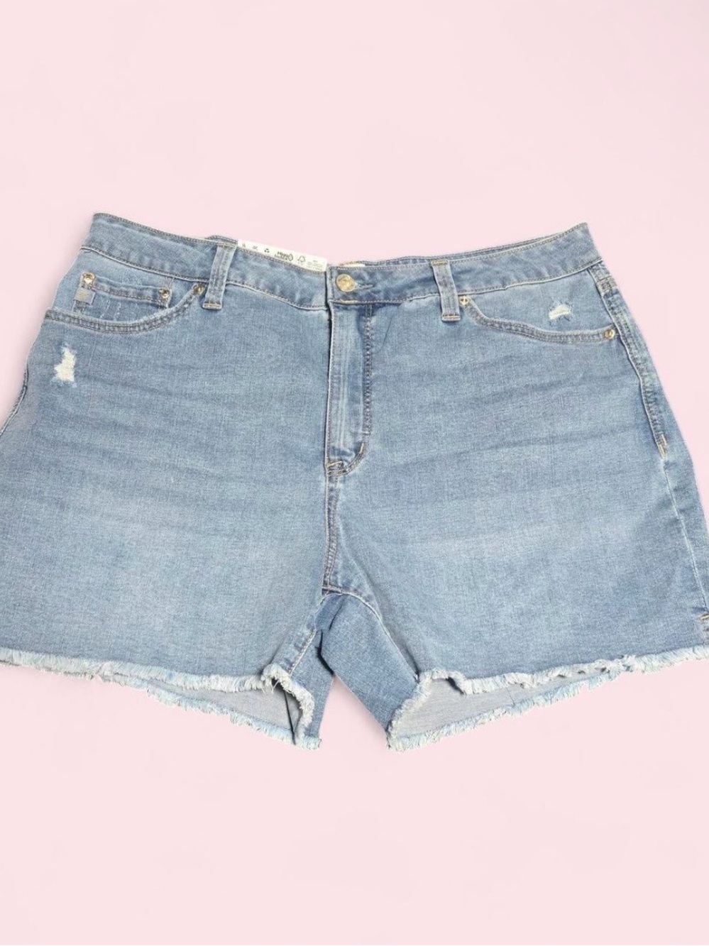 Seven7 Light Blue Distressed Denim Shorts
